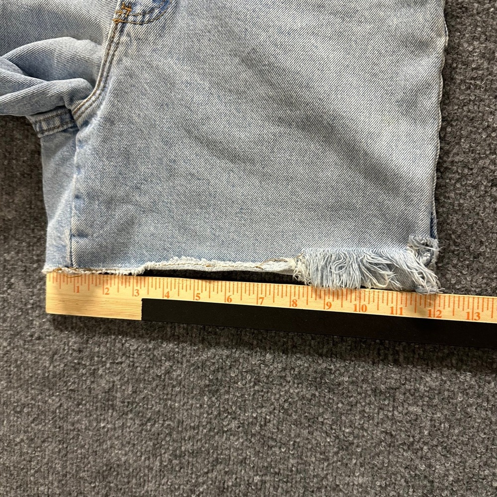 London Jean Shorts Womens Size 6 Blue High Waisted Raw Hem Denim USA Made - Picture 5 of 9